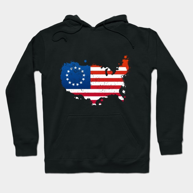 Betsy Ross USA Flag Hoodie by zoljo